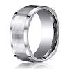 Titanium 9mm Comfort-Fit Satin-Finished Four-Sided Design Ring thumb 1