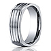 Titanium 7mm Comfort-Fit Satin-Finished Four-Sided Design Ring thumb 2