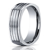 Titanium 7mm Comfort-Fit Satin-Finished Four-Sided Design Ring thumb 2