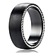 7.5mm Benchmark Black Titanium Ring with Side Silver Rope thumb 2