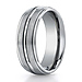 Titanium 8mm Comfort-Fit Satin-Finished Round Edge Design Ring thumb 2