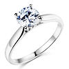 Sterling Silver Round-Cut Cathedral Set Solitaire CZ Engagement Ring thumb 0