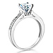 Sterling Silver Cathedral Set Solitaire Round Cut CZ Engagement Ring thumb 1