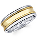 14K Two Tone Milgrain Matching Wedding Bands Set thumb 2