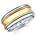 14K Two Tone Milgrain Matching Wedding Bands Set thumb 1