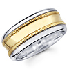 14K Two Tone Milgrain Matching Wedding Bands Set thumb 1