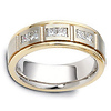 Channel Set Princess Diamond 14K Two Tone Gold Dora Wedding Band thumb 1