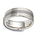 7.5mm White Gold Inlay Titanium Dora Wedding Band thumb 1