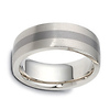 7.5mm White Gold Inlay Titanium Dora Wedding Band thumb 1