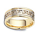 8mm Greek Key 14K Two Tone Gold Wedding Band thumb 1