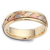 6mm 18K Tri Color Braided Dora Wedding Band thumb 1