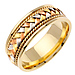 8.5mm Handmade Woven 14K Tri Color Gold Wedding Band - Men thumb 1