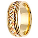 8.5mm Handmade Woven 14K Tri Color Gold Wedding Band - Men thumb 2