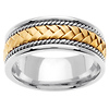 8.5mm 14k Two Tone Woven Hand Made Band thumb 0