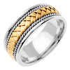 8.5mm 14k Two Tone Woven Hand Made Band thumb 1