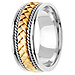 8.5mm 14k Two Tone Woven Hand Made Band thumb 2