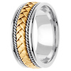 8.5mm 14k Two Tone Woven Hand Made Band thumb 2