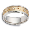 0.08 tcw 18K Two Tone Gold Diamond Cross Dora Wedding Band thumb 1