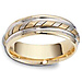 Striped 7.00mm 18K Two Tone Dora Wedding Band thumb 1